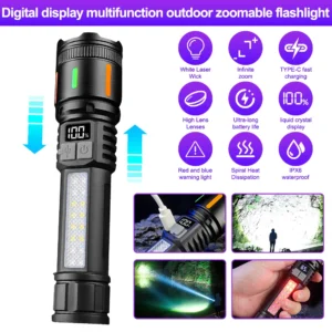 Smart Display LED Flashlight Rechargeable