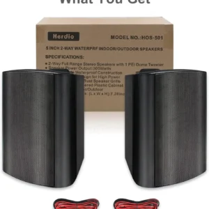 Herdio 5.25'' 300W Indoor Outdoor Waterproof Dual Speakers