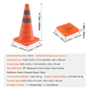 SucceBuy Safety Cones 2/4Pack 18/28inch